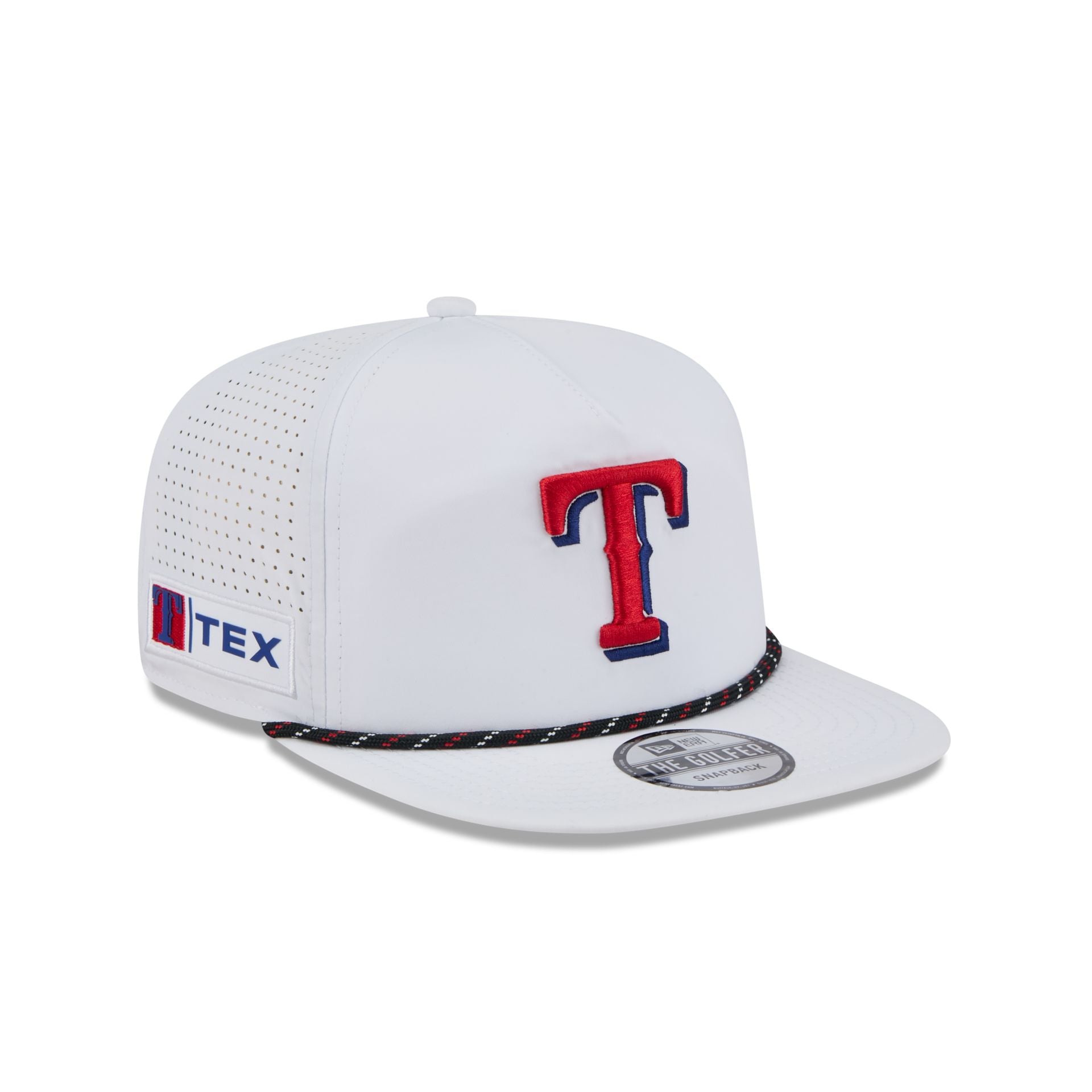 Texas Rangers Optic White Performance Rope Golfer Hat