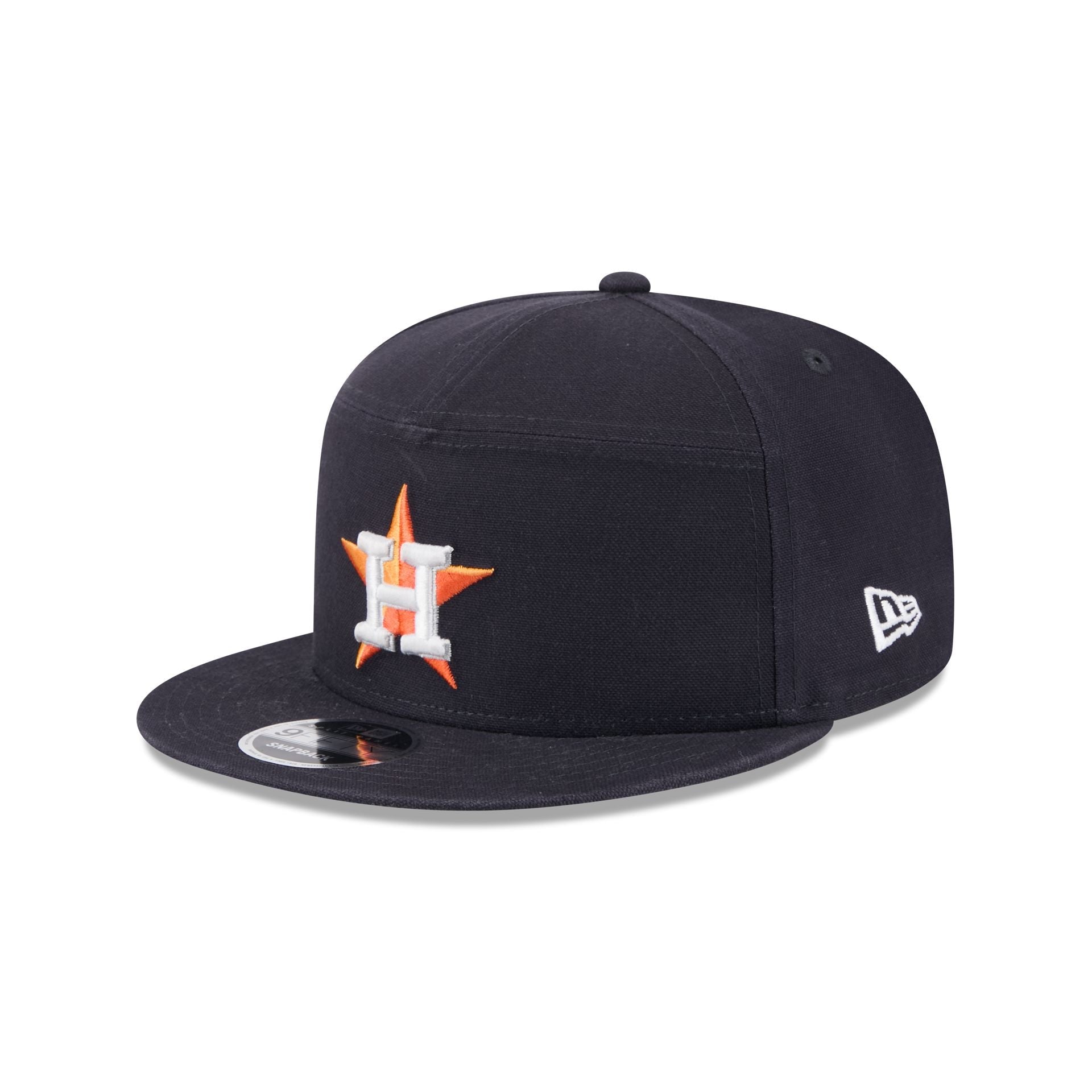Houston Astros Cotton Canvas Split Panel 9FIFTY Trucker Hat
