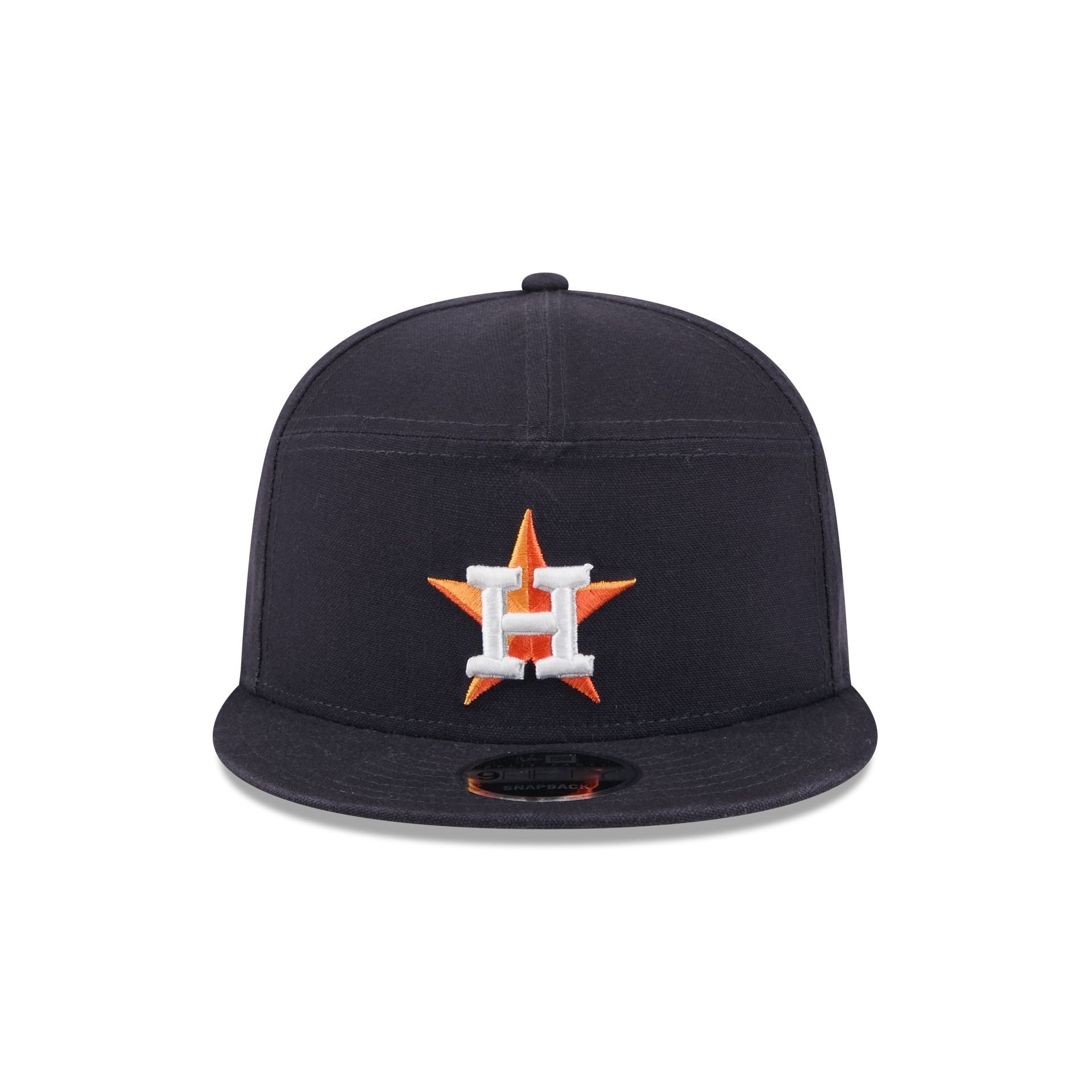 Houston Astros Cotton Canvas Split Panel 9FIFTY Trucker Hat