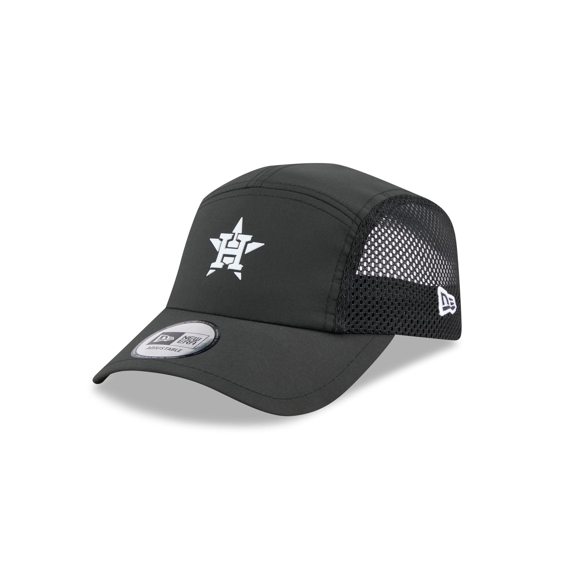 Houston Astros Black Poly Runner Adjustable Hat