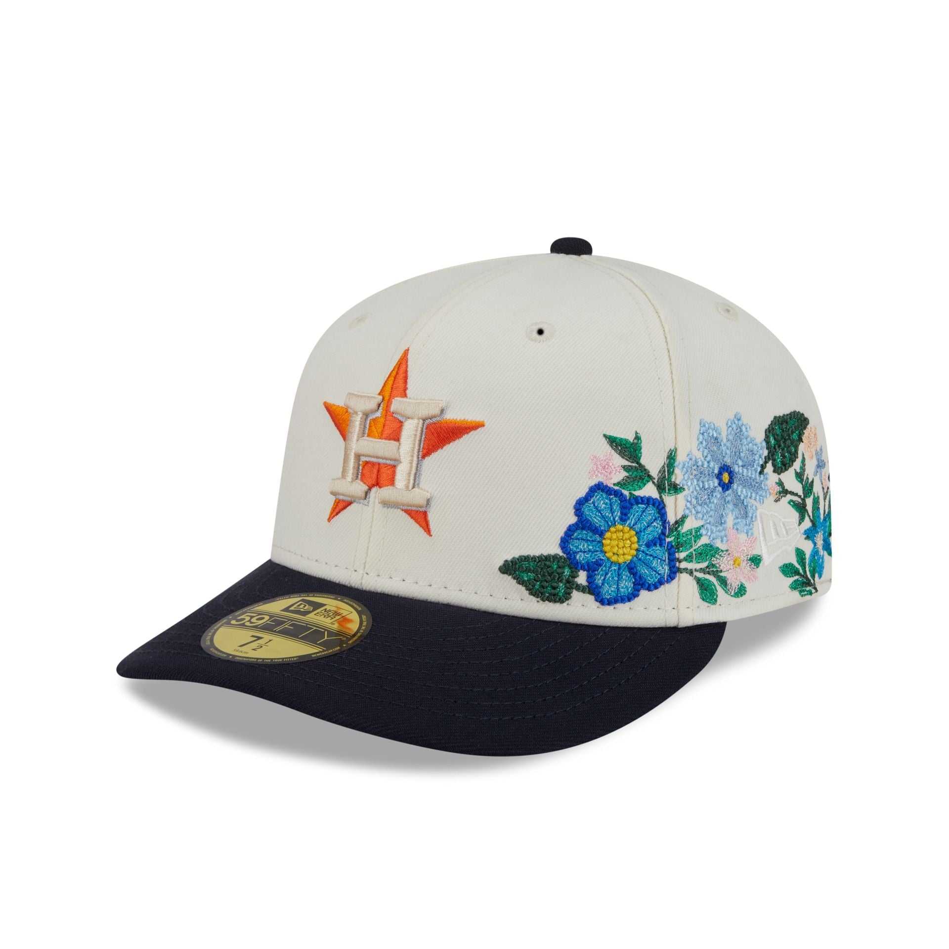 Houston Astros Tonal Florals White 59FIFTY Fitted Hat