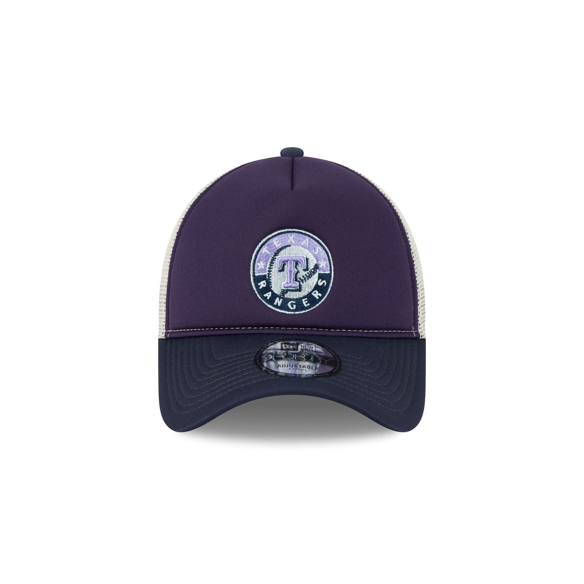 Texas Rangers Navy Purple 9FORTY A-Frame Trucker Hat