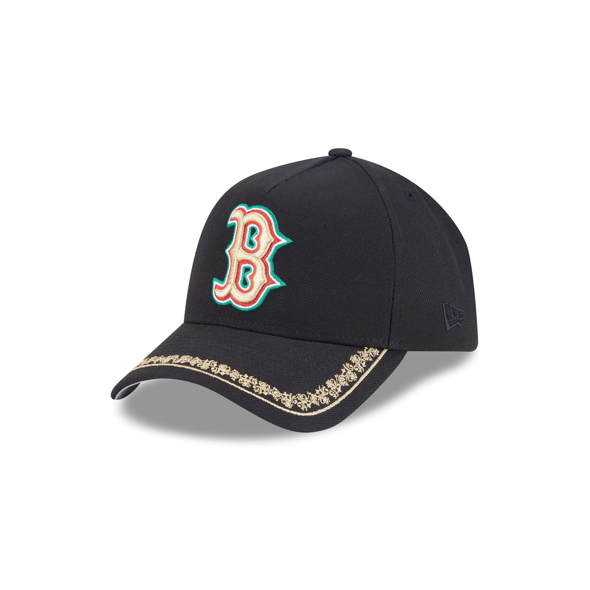 Boston Red Sox Ornate Visor 9FORTY A-Frame Snapback Hat