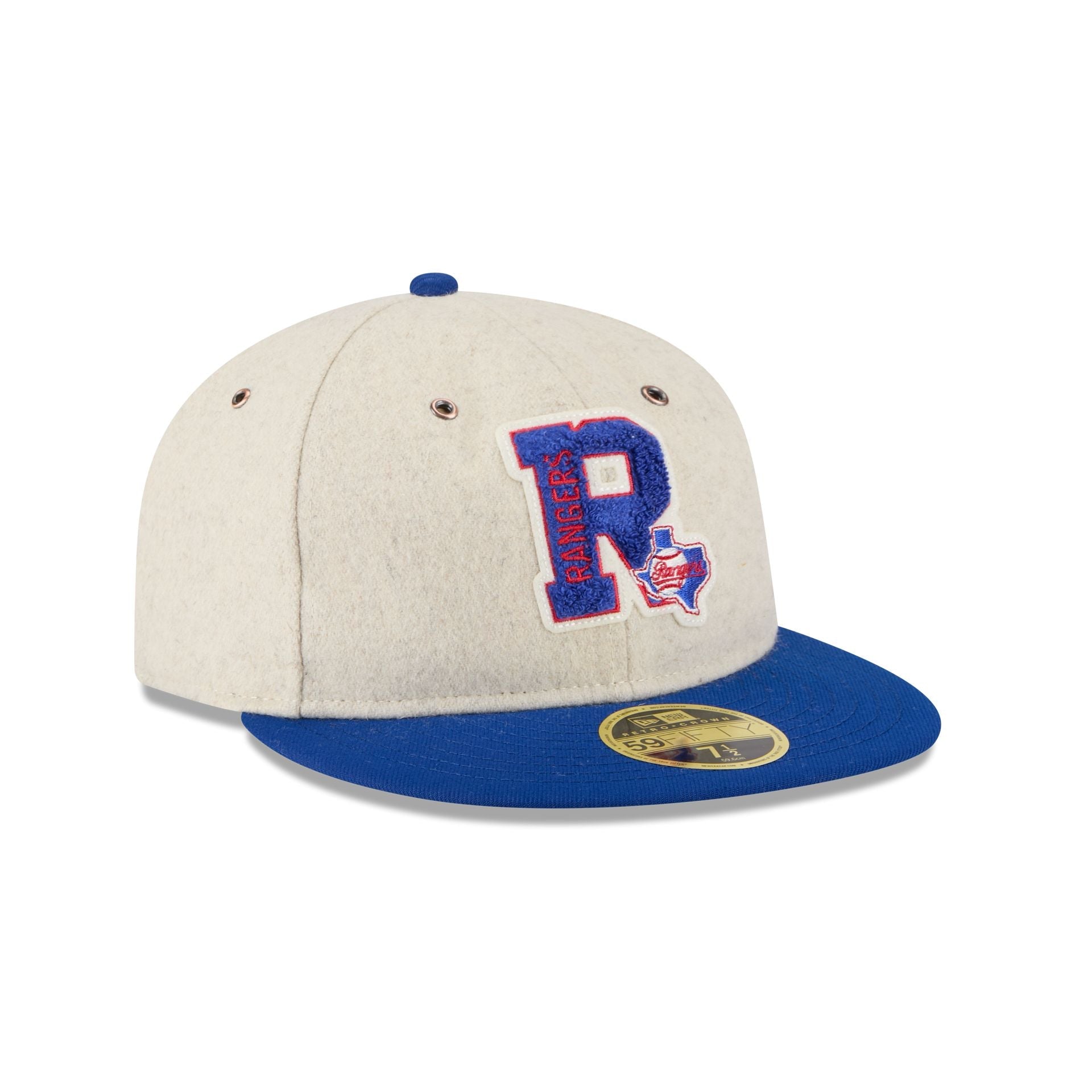 Texas Rangers Wool Letterman Retro Crown 59FIFTY Fitted Hat
