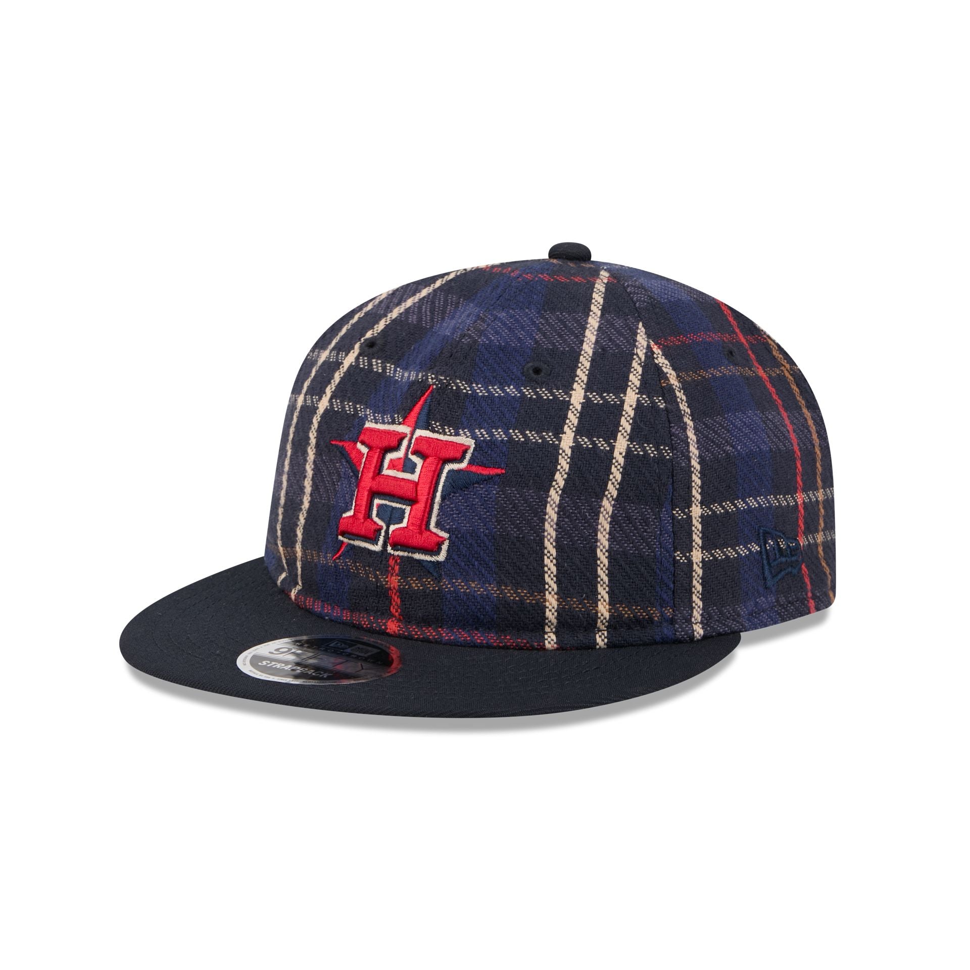 Houston Astros Grunge Plaid Retro Crown 9FIFTY Adjustable Hat