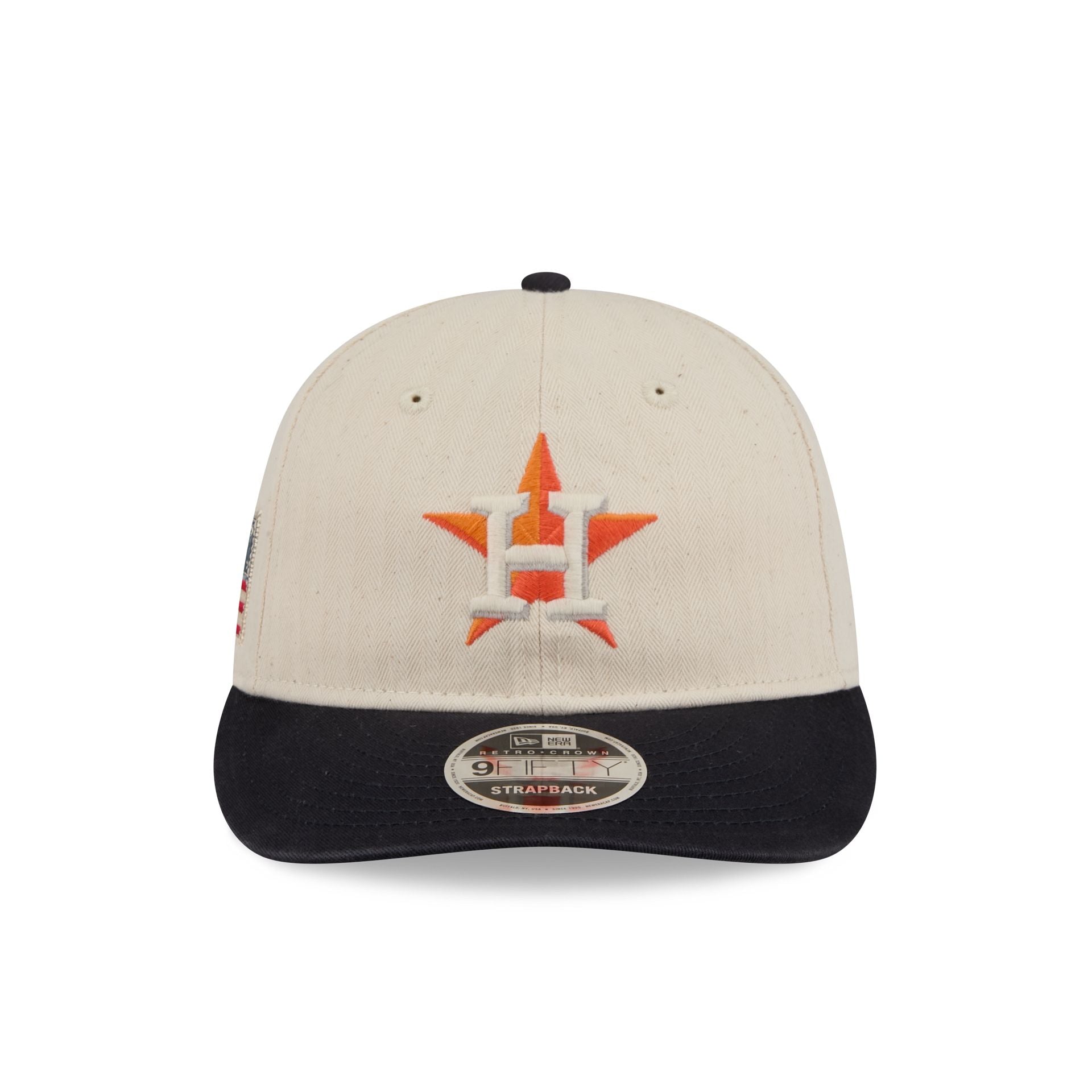 Houston Astros Three Looms Americana Herringbone Retro Crown 9FIFTY Adjustable Hat