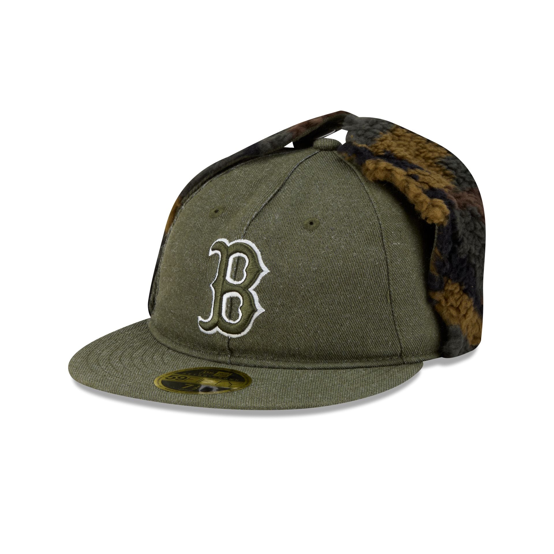 Boston Red Sox Three Looms Cotton Twill Camo Retro Crown Dog Ear 59FIFTY Fitted Hat