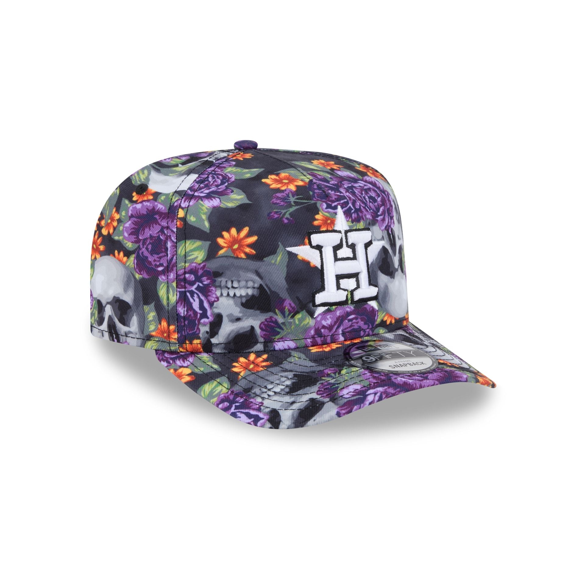 Houston Astros Day of the Dead Skull & Roses 9FIFTY A-Frame Snapback