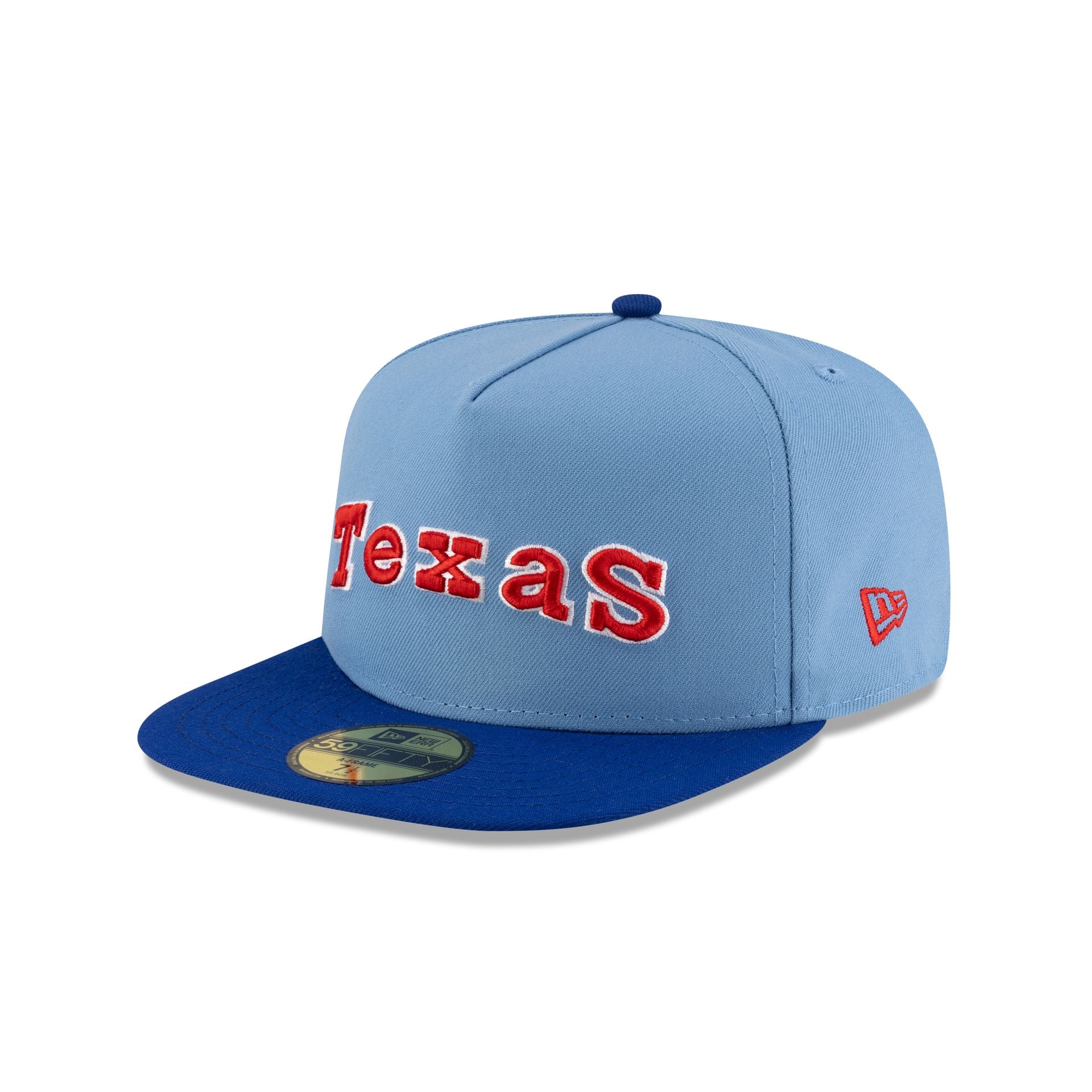 Just Caps Sky Blue Texas Rangers 59FIFTY A-Frame Fitted Hat