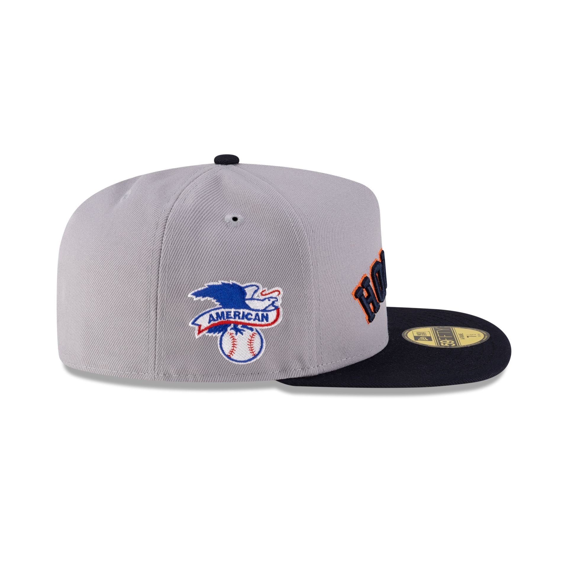 Just Caps League Sidepatch Gray Houston Astros 59FIFTY A-Frame Fitted Hat