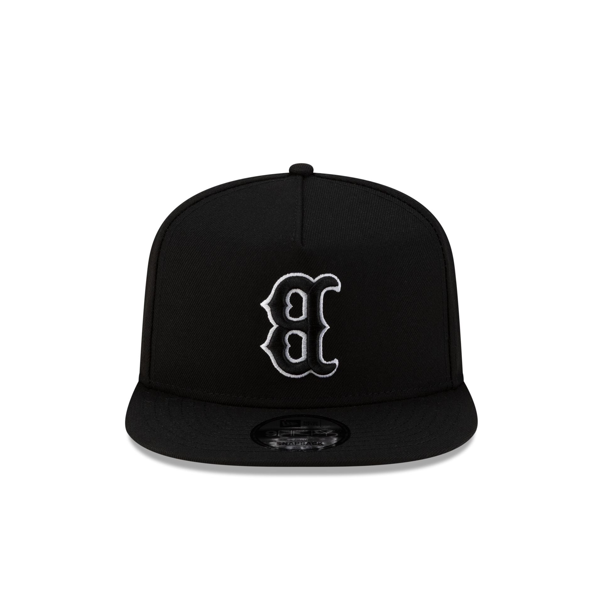 Boston Red Sox Upside Down Logo Black 9FIFTY A-Frame Snapback Hat
