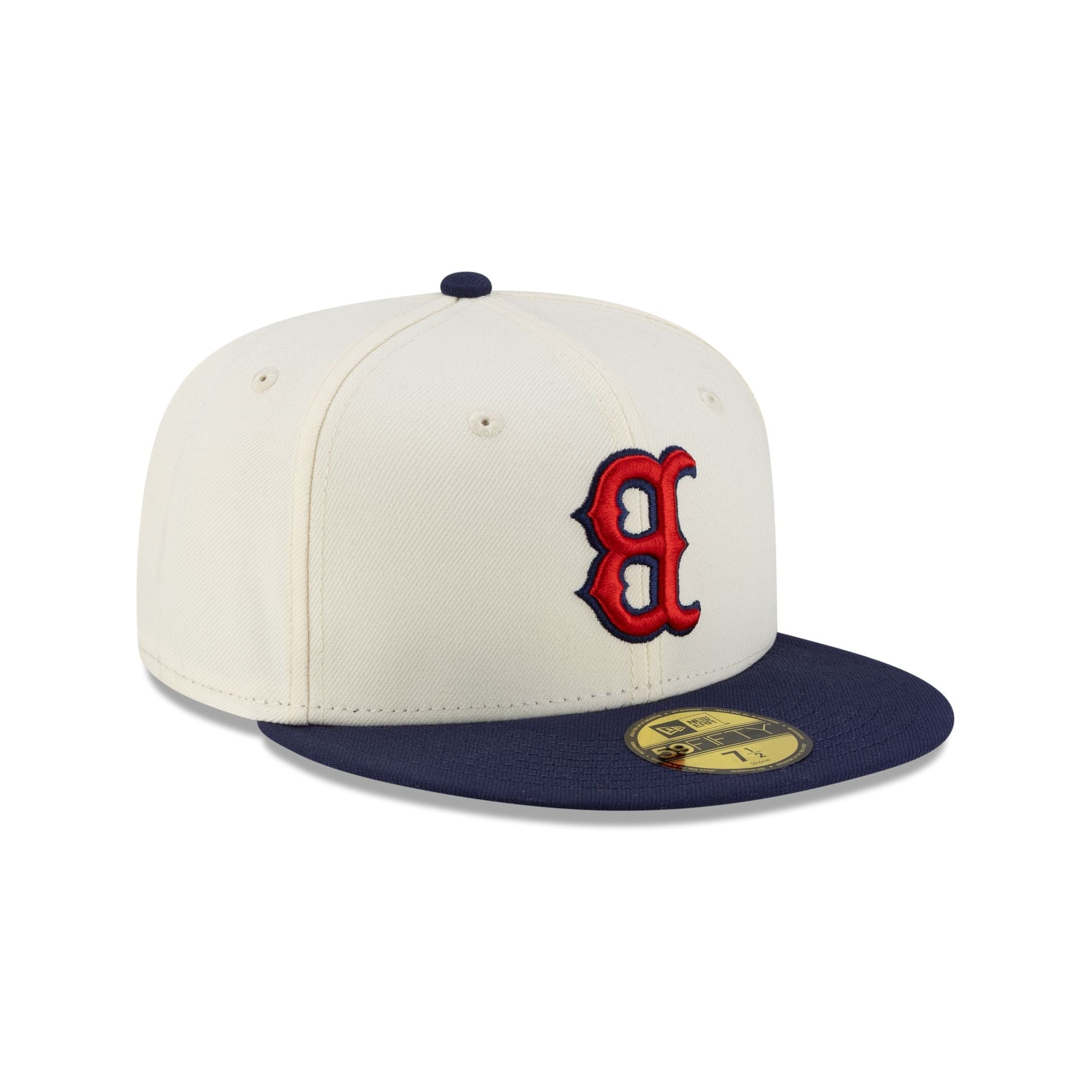 Boston Red Sox Upside Down Logo Chrome 59FIFTY Fitted Hat