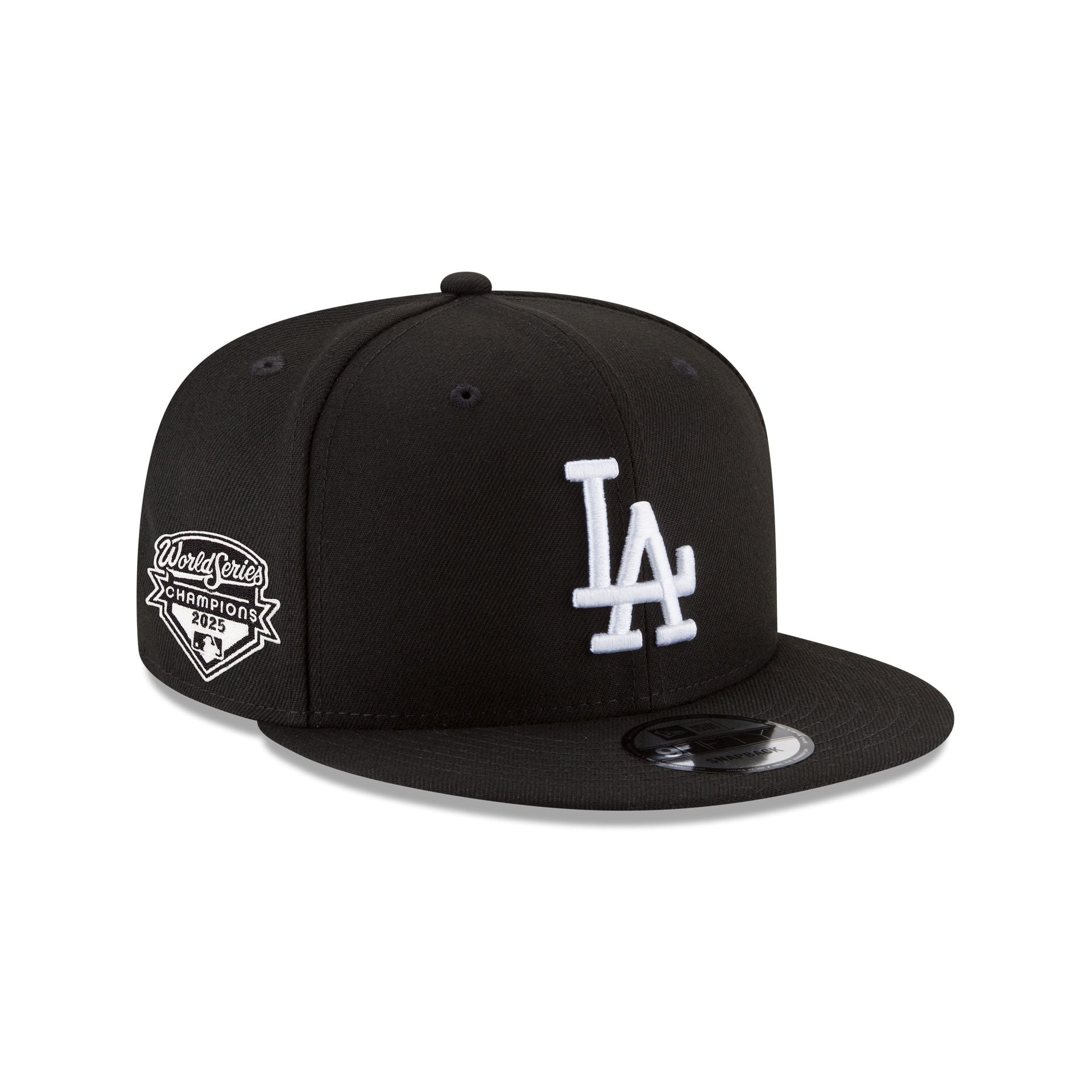 Los Angeles Dodgers 2025 World Series Champions Black & White 9FIFTY Snapback Hat