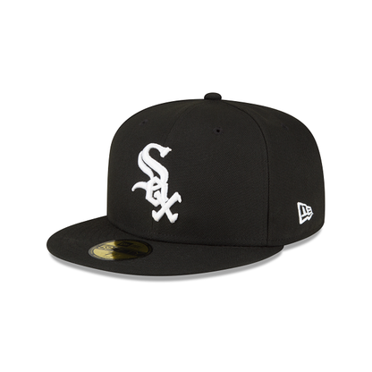 Chicago White Sox Sidepatch Black 59FIFTY Fitted Hat