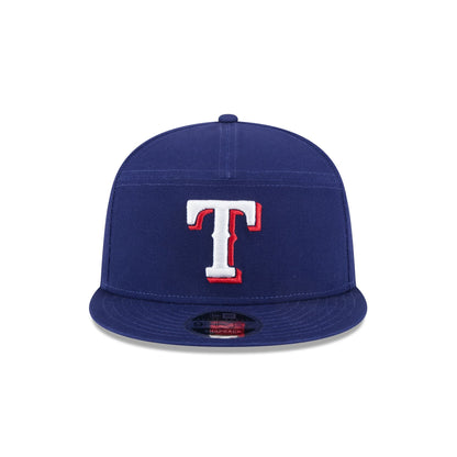Texas Rangers Cotton Canvas Split Panel 9FIFTY Trucker Hat