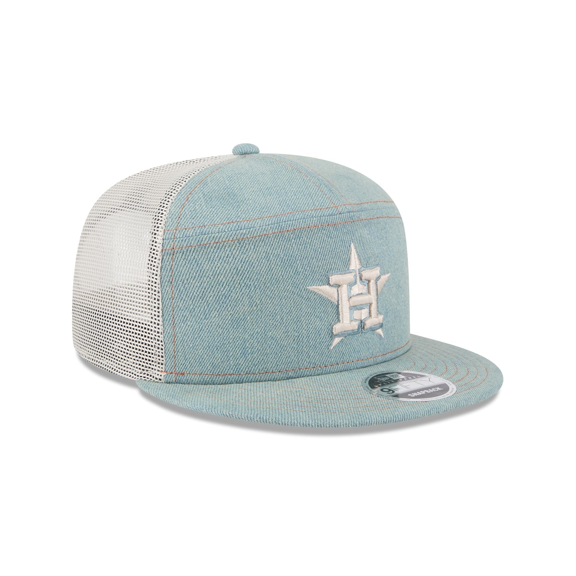 Houston Astros Denim Split Panel 9FIFTY Trucker Hat