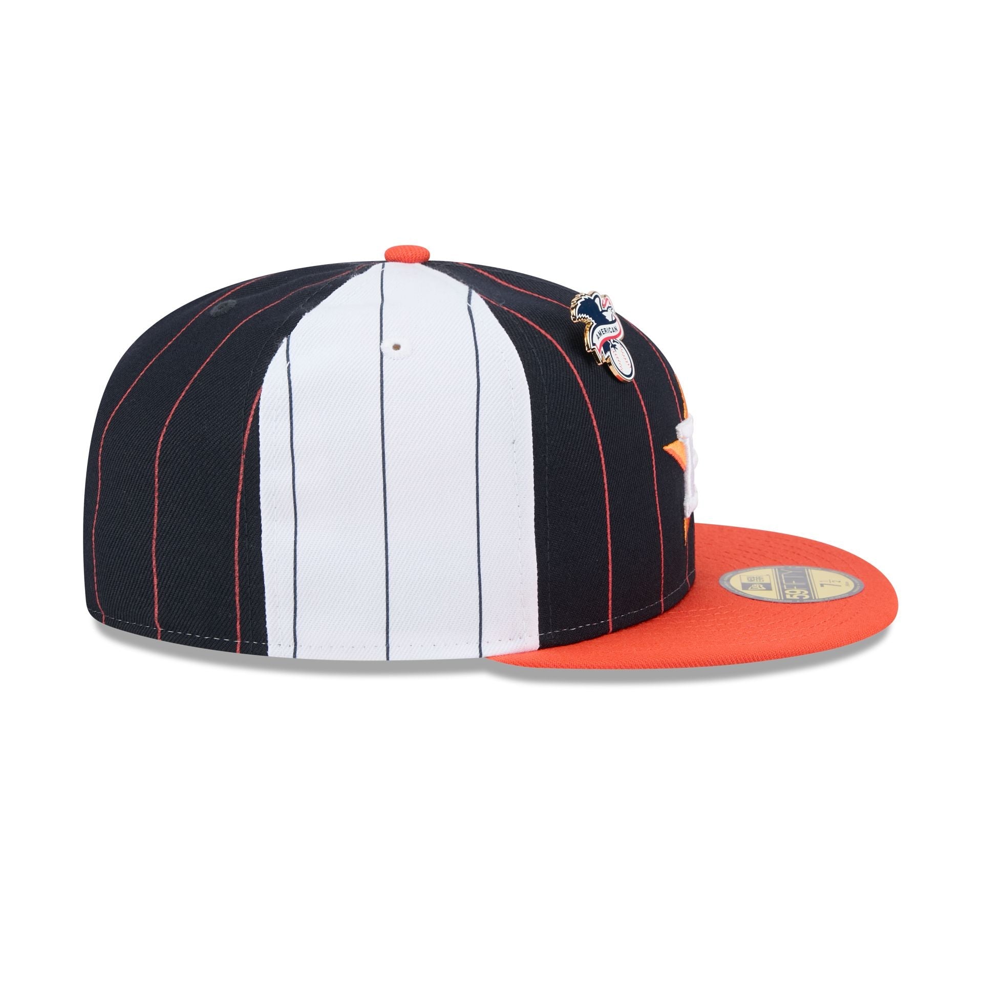 Houston Astros Pinstripe League Pin 59FIFTY Fitted Hat