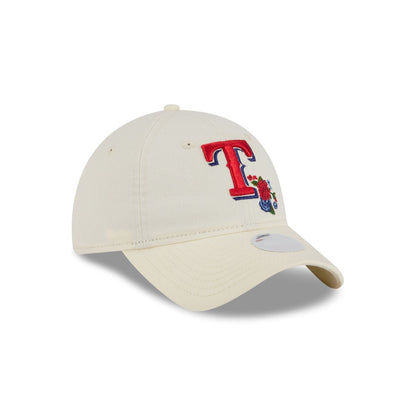 Texas Rangers Women's Floral Stitch 9TWENTY Adjustable Hat