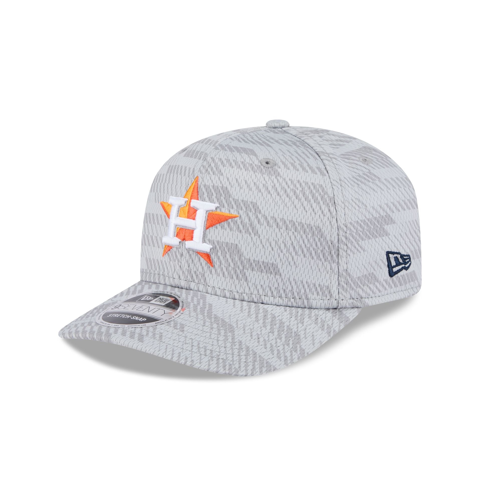 Houston Astros 2025 Clubhouse Gray 9SEVENTY Stretch-Snap Hat