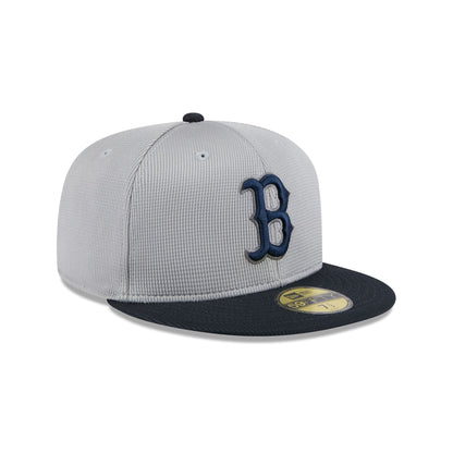 Boston Red Sox 2025 Batting Practice Gray 59FIFTY Fitted Hat