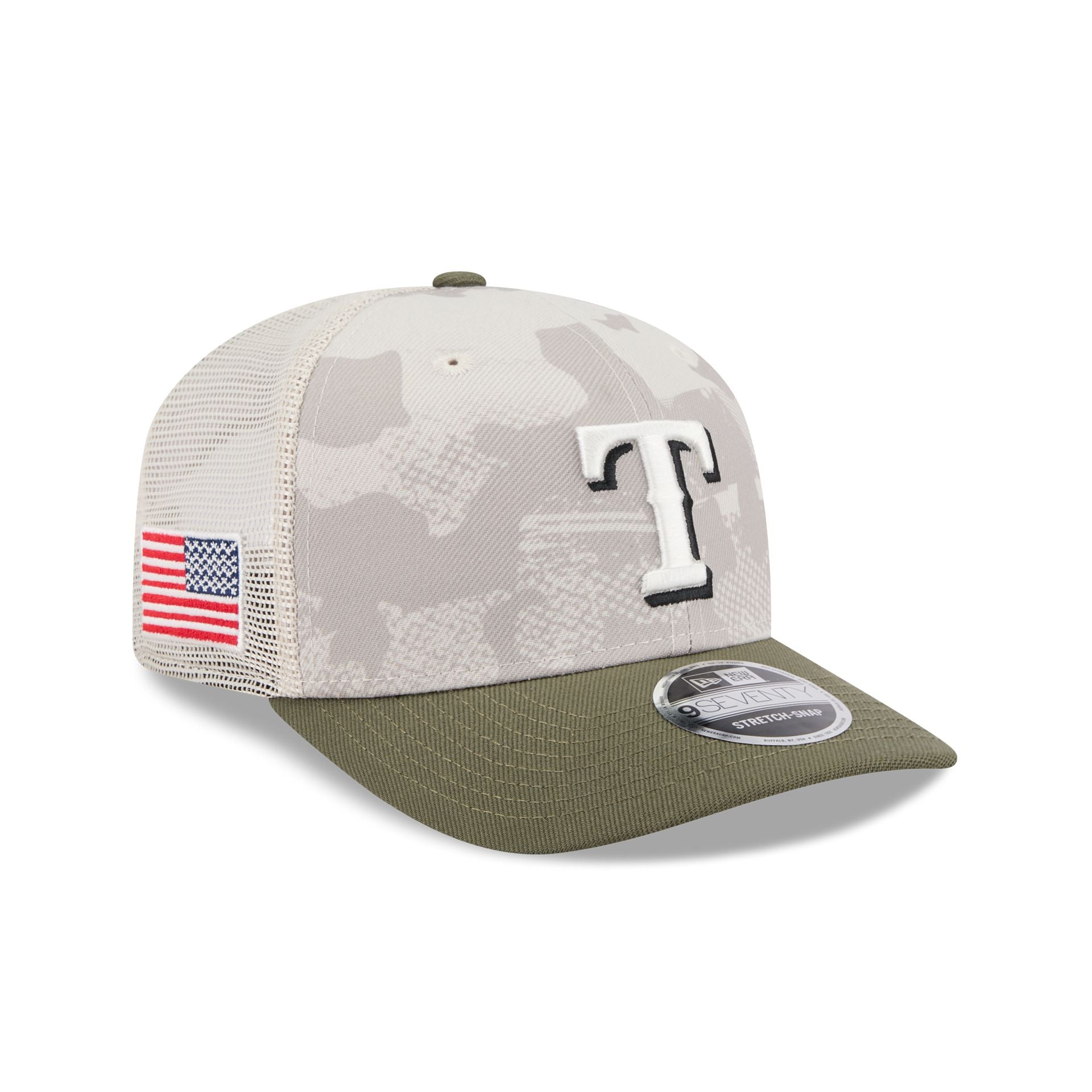 Texas Rangers Armed Forces Day 2025 9SEVENTY Trucker Hat