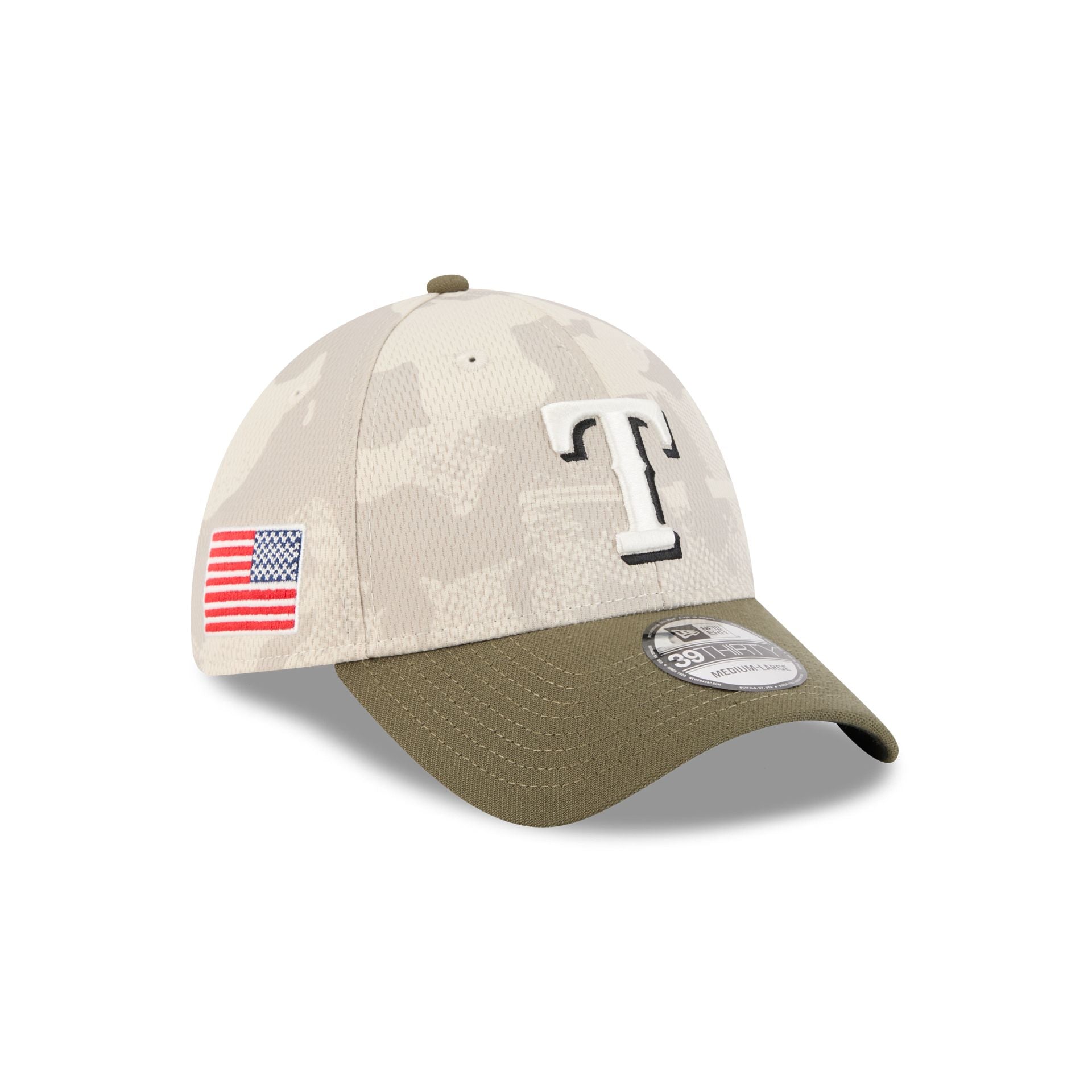 Texas Rangers Armed Forces Day 2025 39THIRTY Stretch Fit Hat