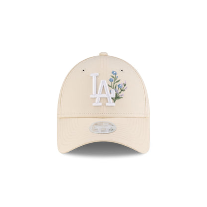 Los Angeles Dodgers Floral Icon Cream Women's 9FORTY Adjustable Hat