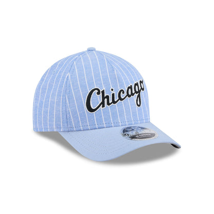 Chicago White Sox Pinstripe Linen 9FORTY M-Crown A-Frame Snapback Hat