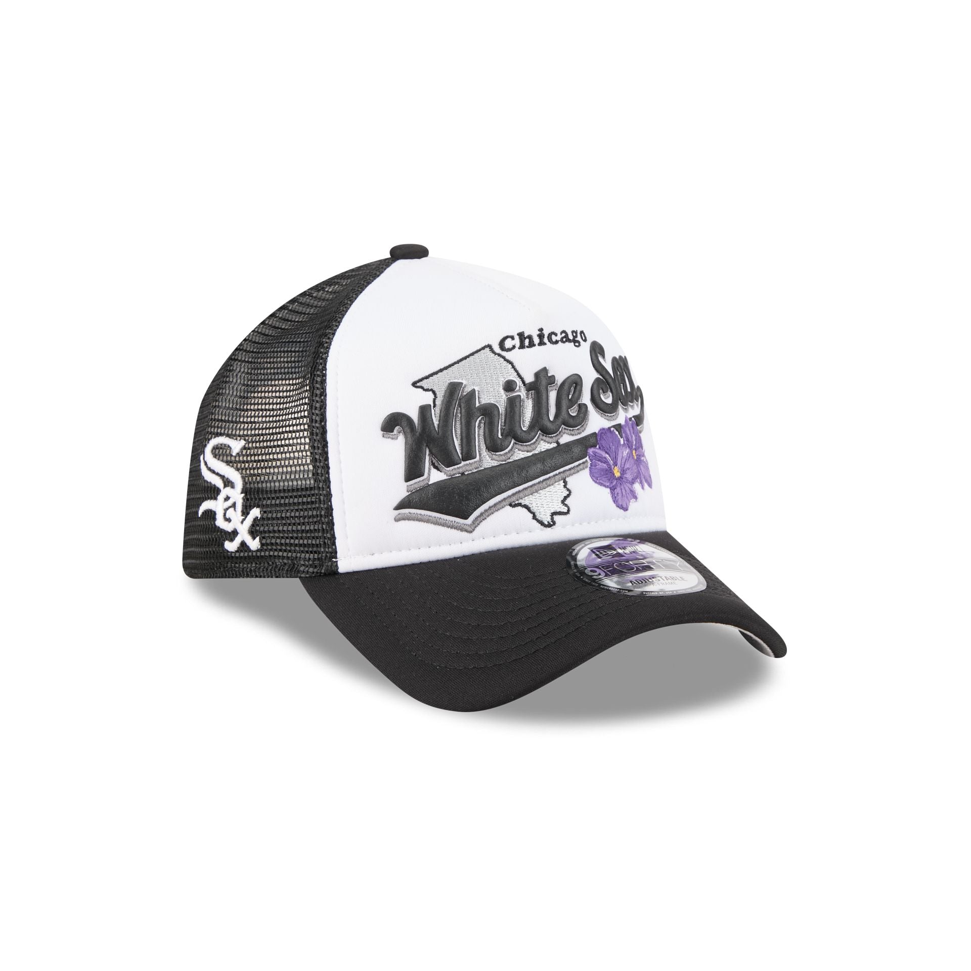 Chicago White Sox State Flower 9FORTY A-Frame Trucker Hat