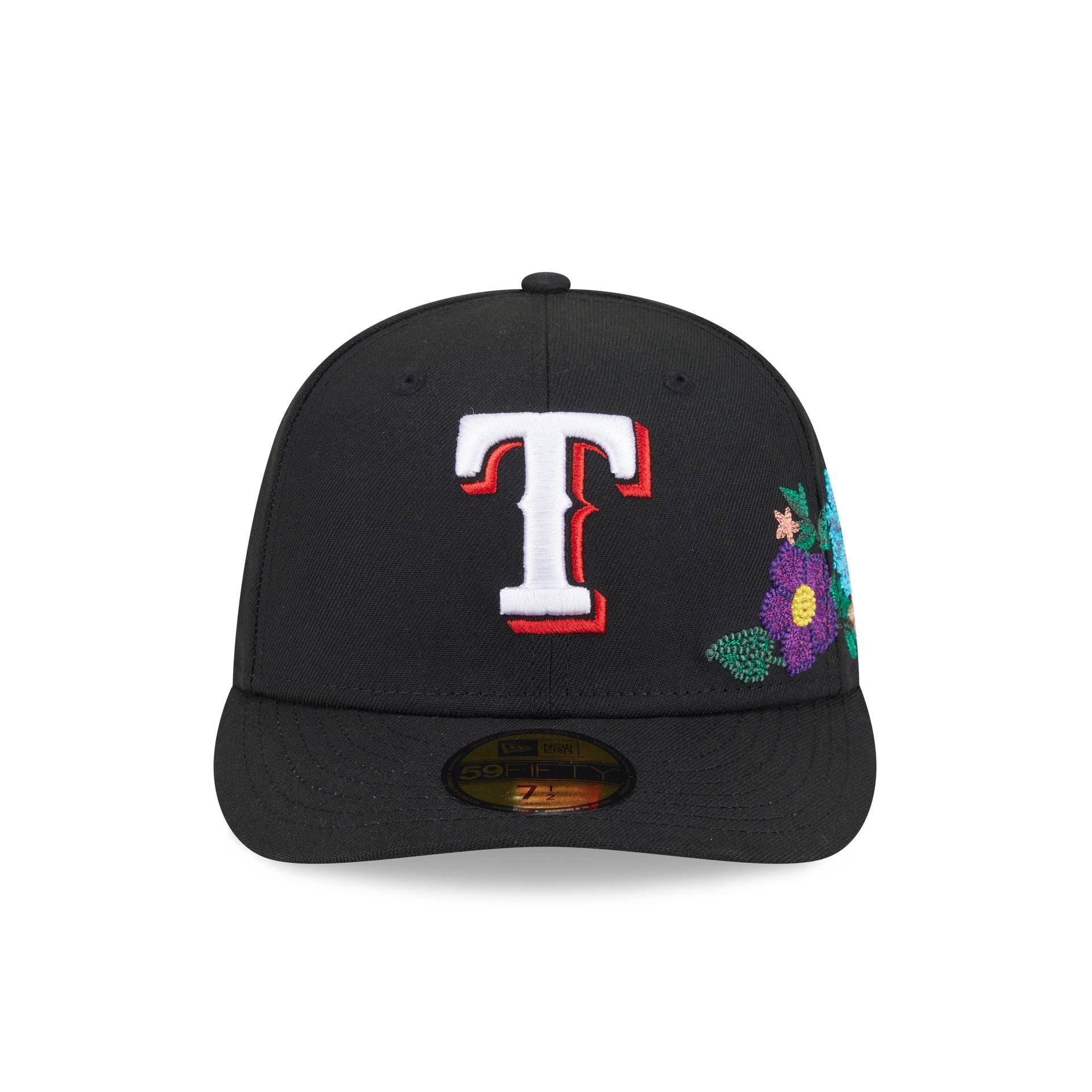 Texas Rangers Tonal Florals Black 59FIFTY Fitted Hat