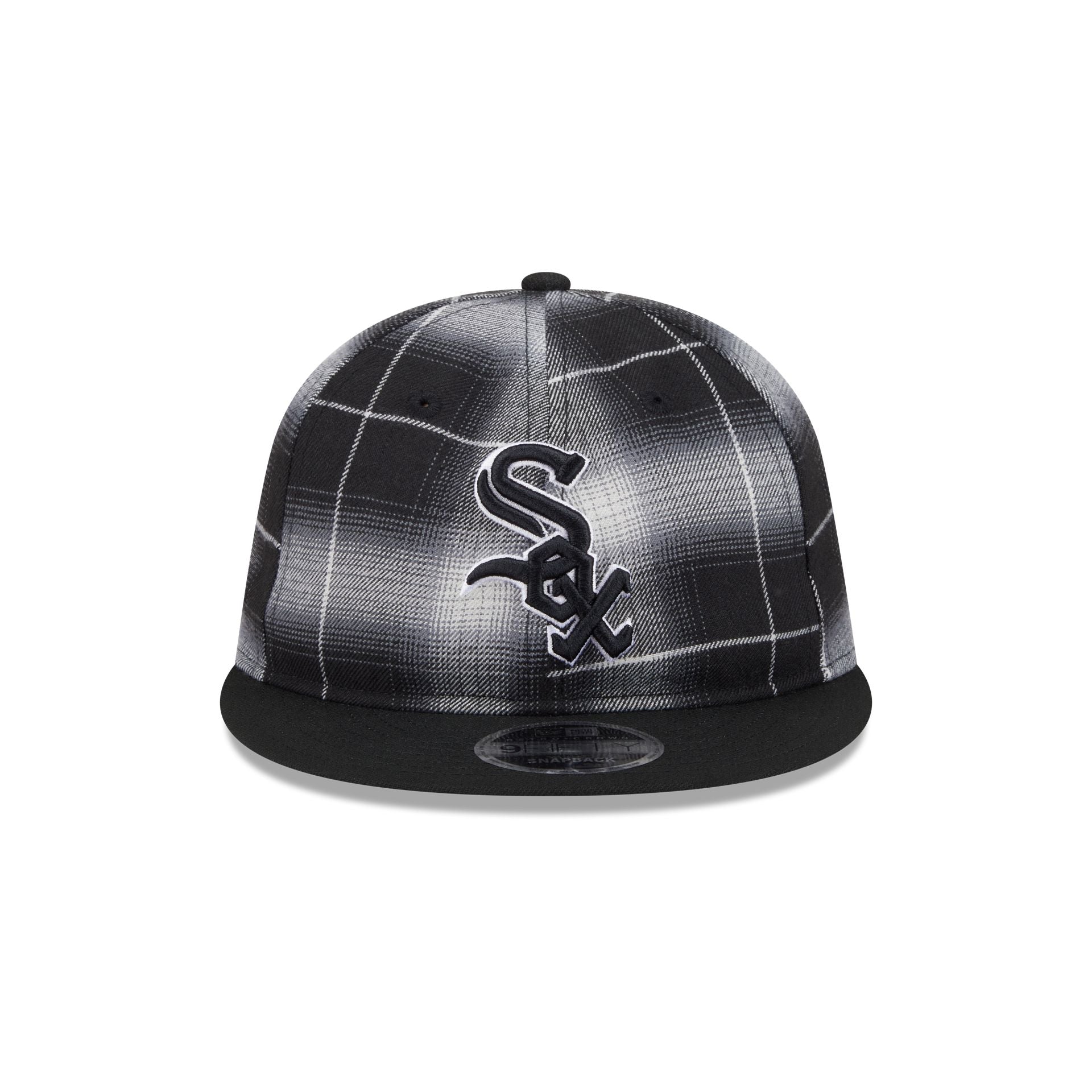Chicago White Sox Black and White Plaid Retro Crown 9FIFTY Snapback Hat