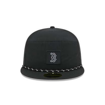 Boston Red Sox Black Poly Rope Split Panel 59FIFTY Fitted Hat