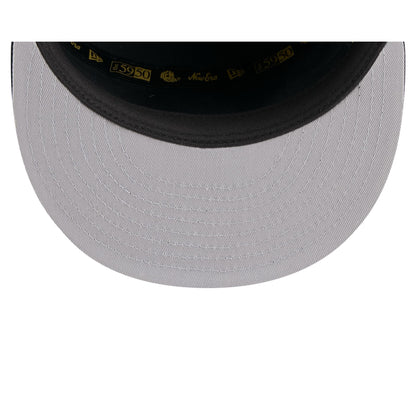 Los Angeles Dodgers Black Poly Rope Split Panel 59FIFTY Fitted Hat