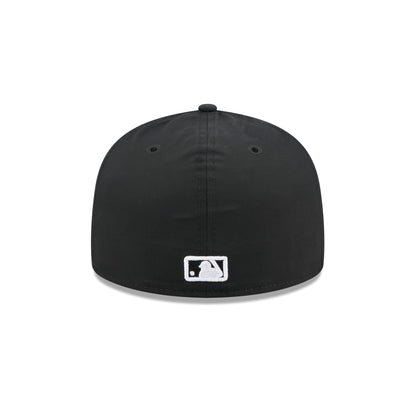 Texas Rangers Black Poly Rope Split Panel 59FIFTY Fitted Hat