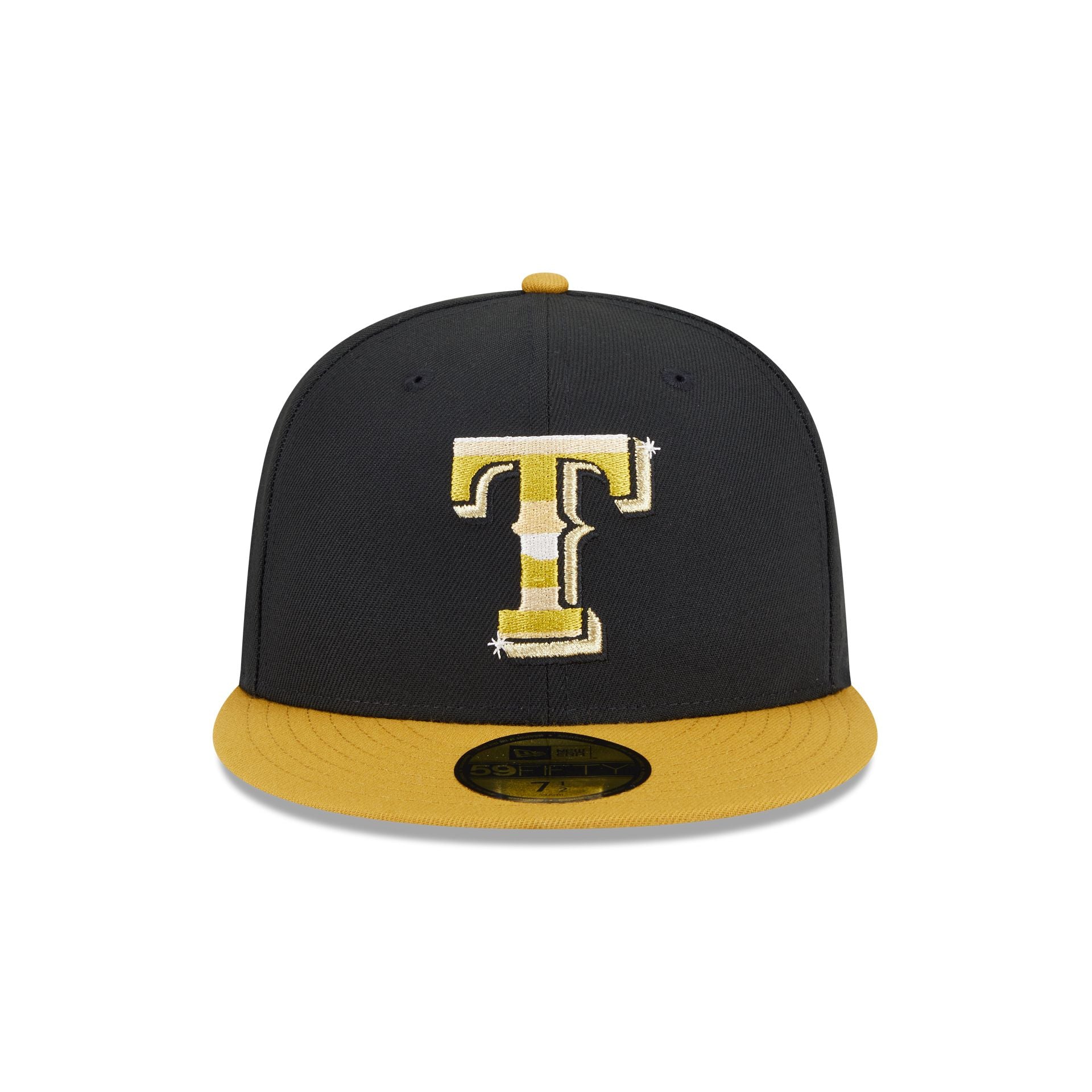 Texas Rangers Metallic Gold Logo 59FIFTY Fitted Hat