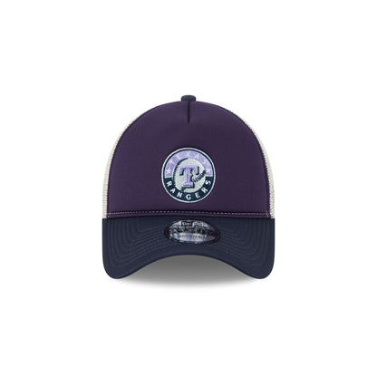 Texas Rangers Navy Purple 9FORTY A-Frame Trucker Hat