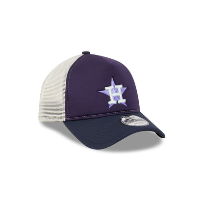 Houston Astros Navy Purple 9FORTY A-Frame Trucker Hat