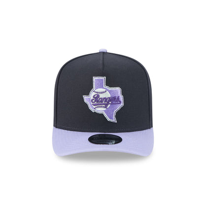 Texas Rangers Navy Lavender 9FIFTY A-Frame Snapback Hat