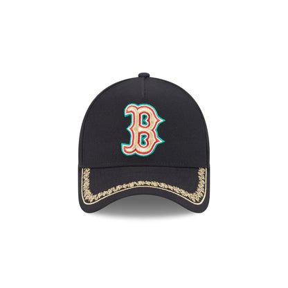 Boston Red Sox Ornate Visor 9FORTY A-Frame Snapback Hat
