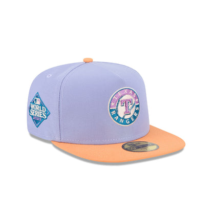 Texas Rangers Lavender 59FIFTY A-Frame Fitted Hat