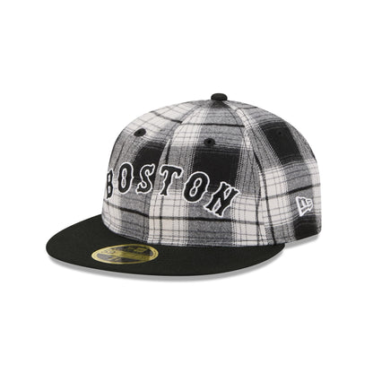 Boston Red Sox Grunge Plaid Retro Crown 59FIFTY Fitted Hat