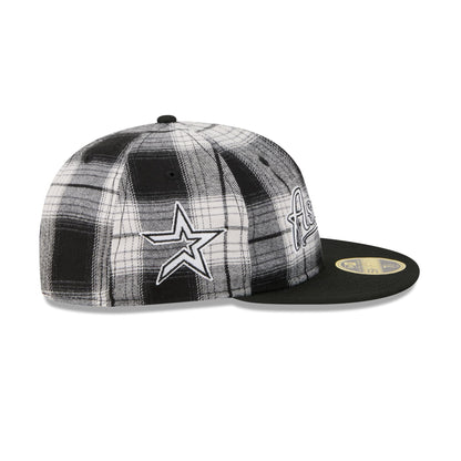 Houston Astros Grunge Plaid Retro Crown 59FIFTY Fitted Hat