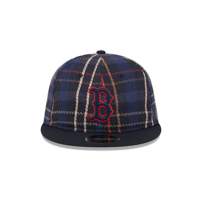 Boston Red Sox Grunge Plaid Retro Crown 9FIFTY Adjustable Hat