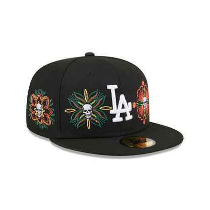 Los Angeles Dodgers Day of the Dead Skull & Flowers 59FIFTY Fitted Hat