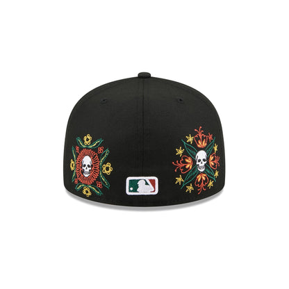 Boston Red Sox Day of the Dead Skull & Flowers 59FIFTY Fitted Hat