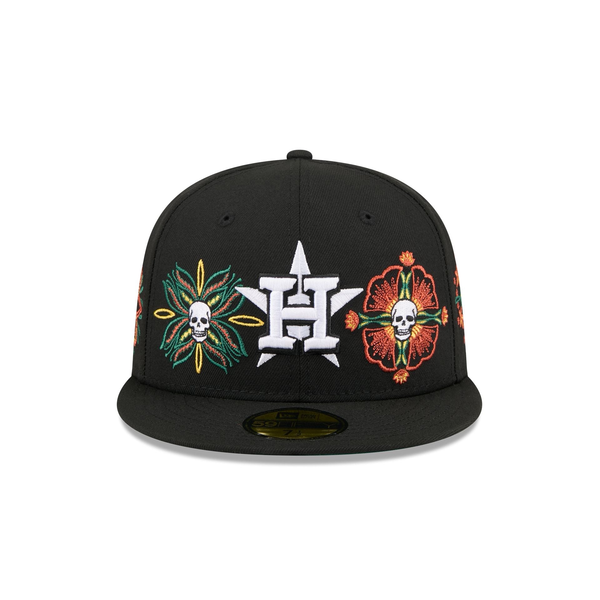 Houston Astros Day of the Dead Skull & Flowers 59FIFTY Fitted Hat