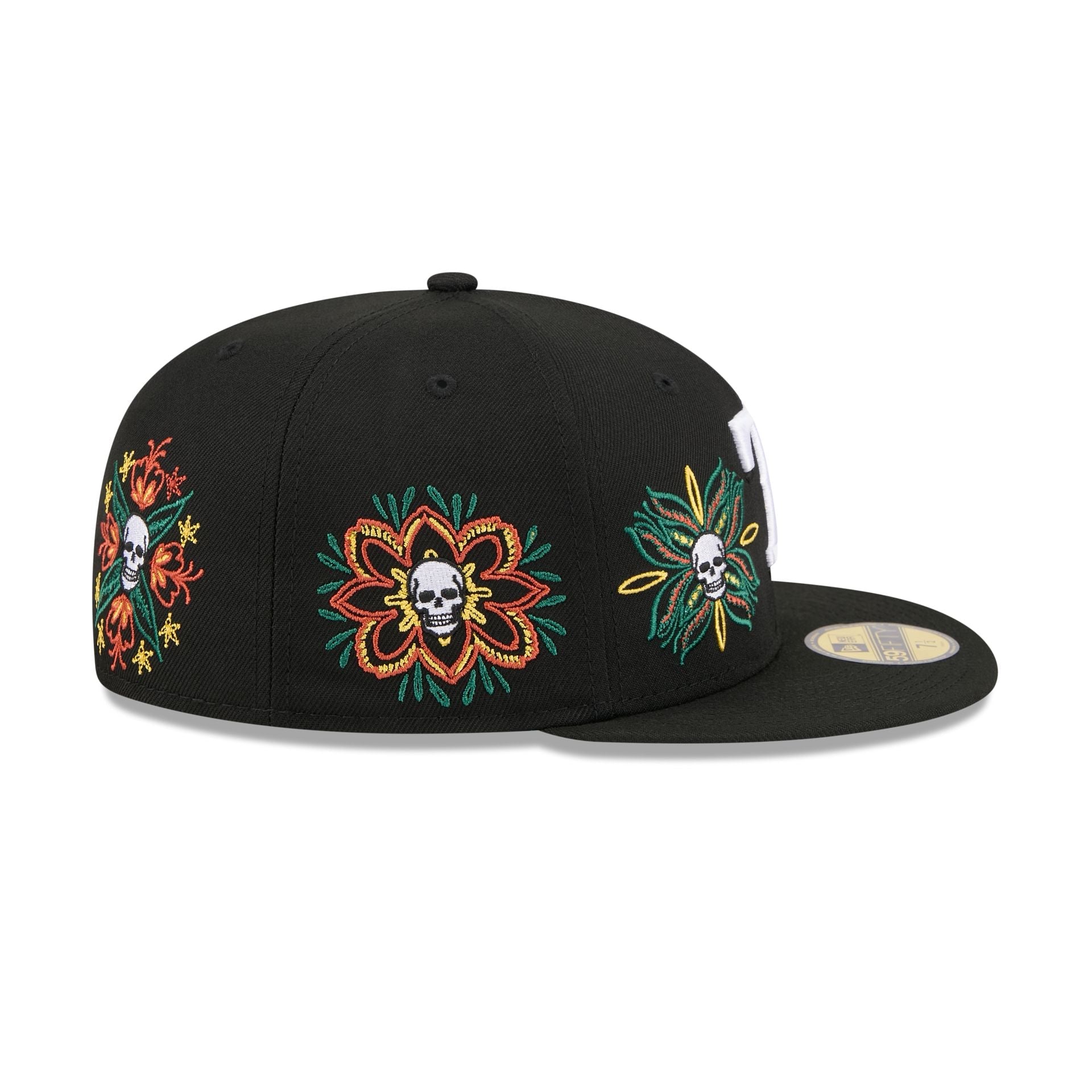 Texas Rangers Day of the Dead Skull & Flowers 59FIFTY Fitted Hat