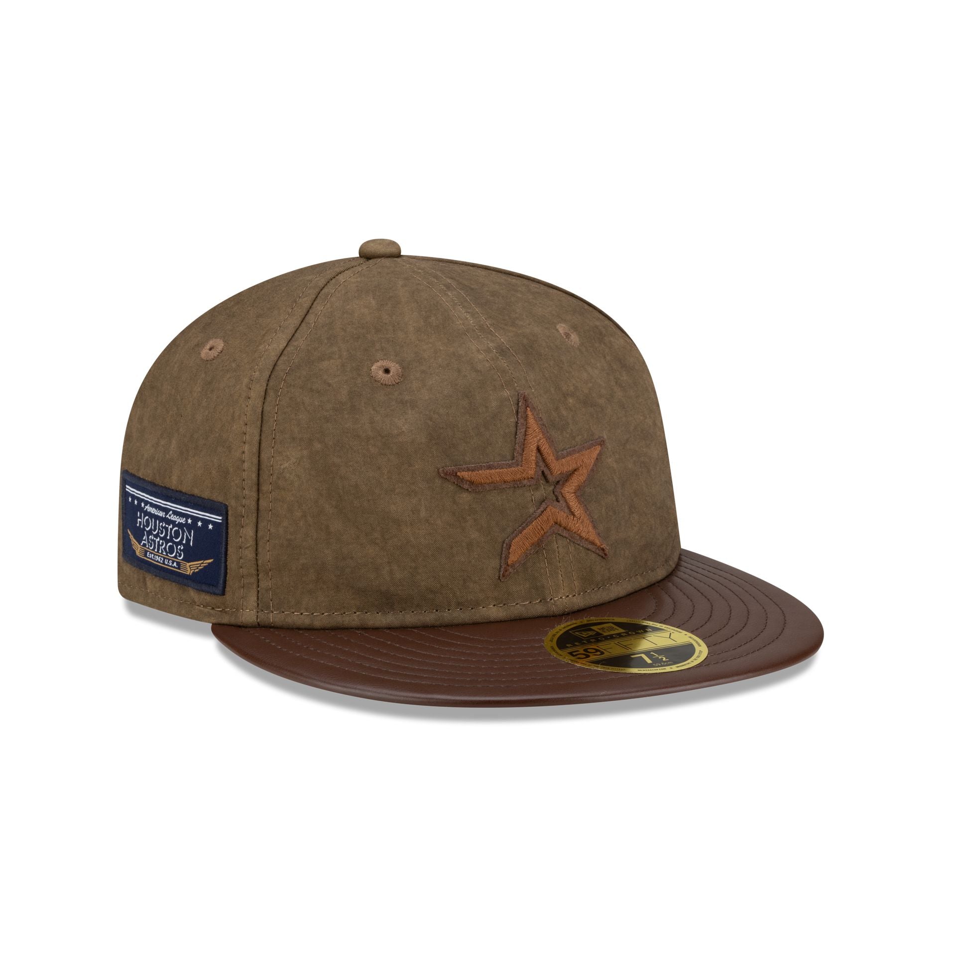 Houston Astros Utility Linen Retro Crown 59FIFTY Fitted Hat