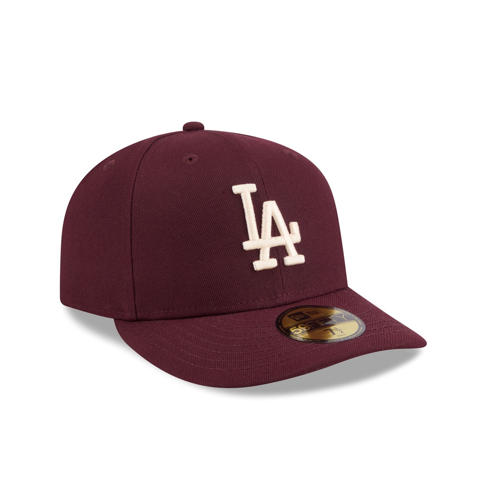 Los Angeles Dodgers Maroon Pre-Curve 59FIFTY Fitted Hat