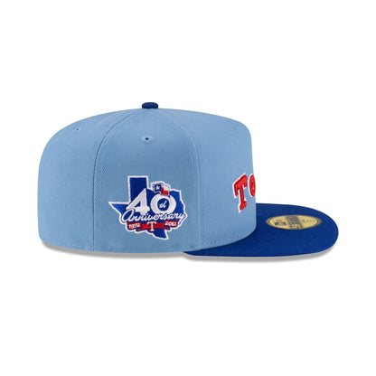 Just Caps Sky Blue Texas Rangers 59FIFTY A-Frame Fitted Hat